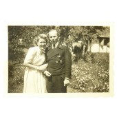 German Panzer crew man with wife